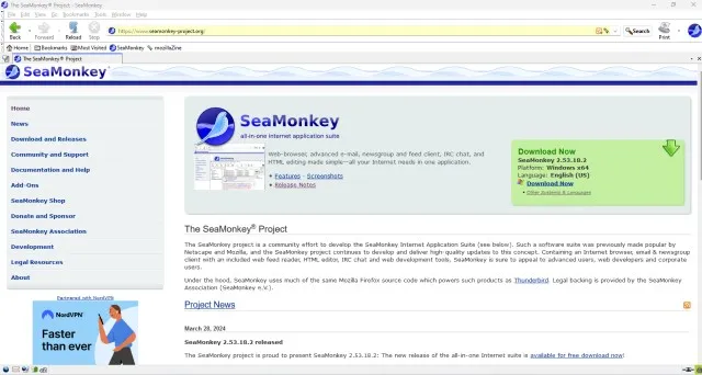 تحميل متصفح الأنترنت SeaMonkey Offline Installer 64/32 bit للويندوز والماك