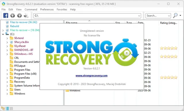 تحميل برنامج استرجاع الملفات المحذوفة أو المفقودة StrongRecovery للويندوز
