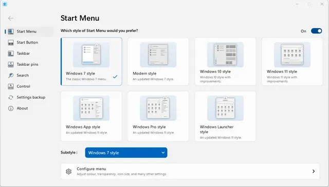 تحميل برنامج "Stardock Start11" استدال قائمة البدء الجديدة في ويندوز 10/11 إلى قائمة البدء الكلاسيكية لويندوز 7.