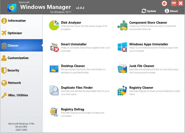 تحميل برنامج تنظيف وتحسين وحماية واصلاح النظام "Windows Manager" للويندوز