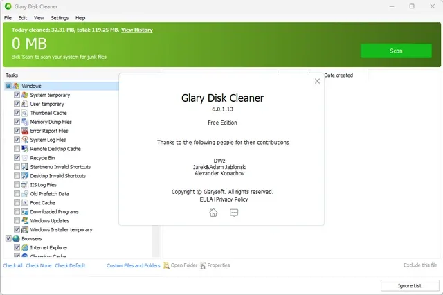 تحميل برنامج تنظيف ملفات القرص الصلب الزائدة وعديمة الفائدة Glary Disk Cleaner للويندوز