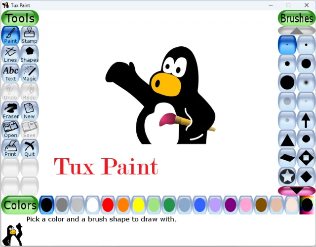 تحميل برنامج تعليم الرسم للأطفال بطريقة مبتكرة ورائعة ""Tux Paint للويندوز والماك.