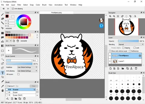تحميل برنامج تحرير الصور المجاني والمفيد والمزود بميزات متقدم وكافية تدعم الطبقات FireAlpaca للويندوز والماك واللنيكس